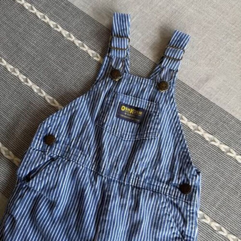 VTG Osh Kosh B’Gosh Striped Overalls Size 18 Months Made in USA